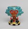 Ceramic African American Lady with Blue Hair Makeup Brush, Utensil Holder, Home Décor, Gift for Her, Mom, Friend, or Coworker, Vanity Décor